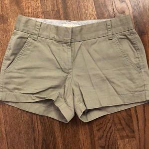 J crew khaki green shorts size 0